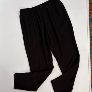 Eileen Fisher Black Silk Crepe System Trousers S/P
